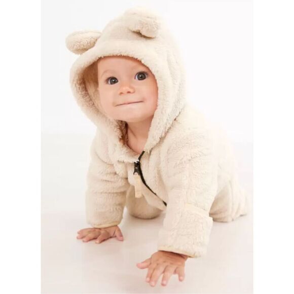Hanna Andersson Unisex Baby Zip One Piece In Marshmallow - Picture 1 of 11